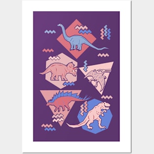 Nineties Dinosaurs Rose Posters and Art